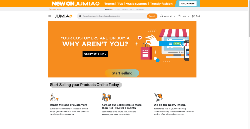 Jumia e-commerce platform in Kenya